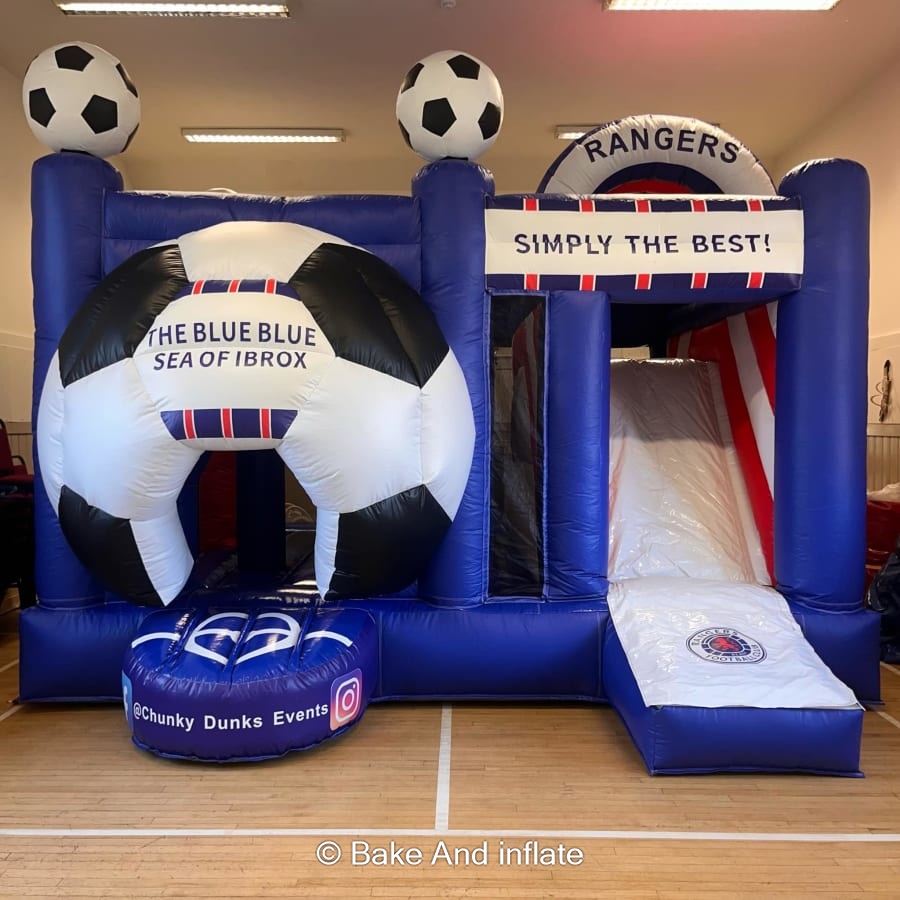 15ft x 15ft Rangers Bouncy Castle - Hire in Scotland | Bake And inflate